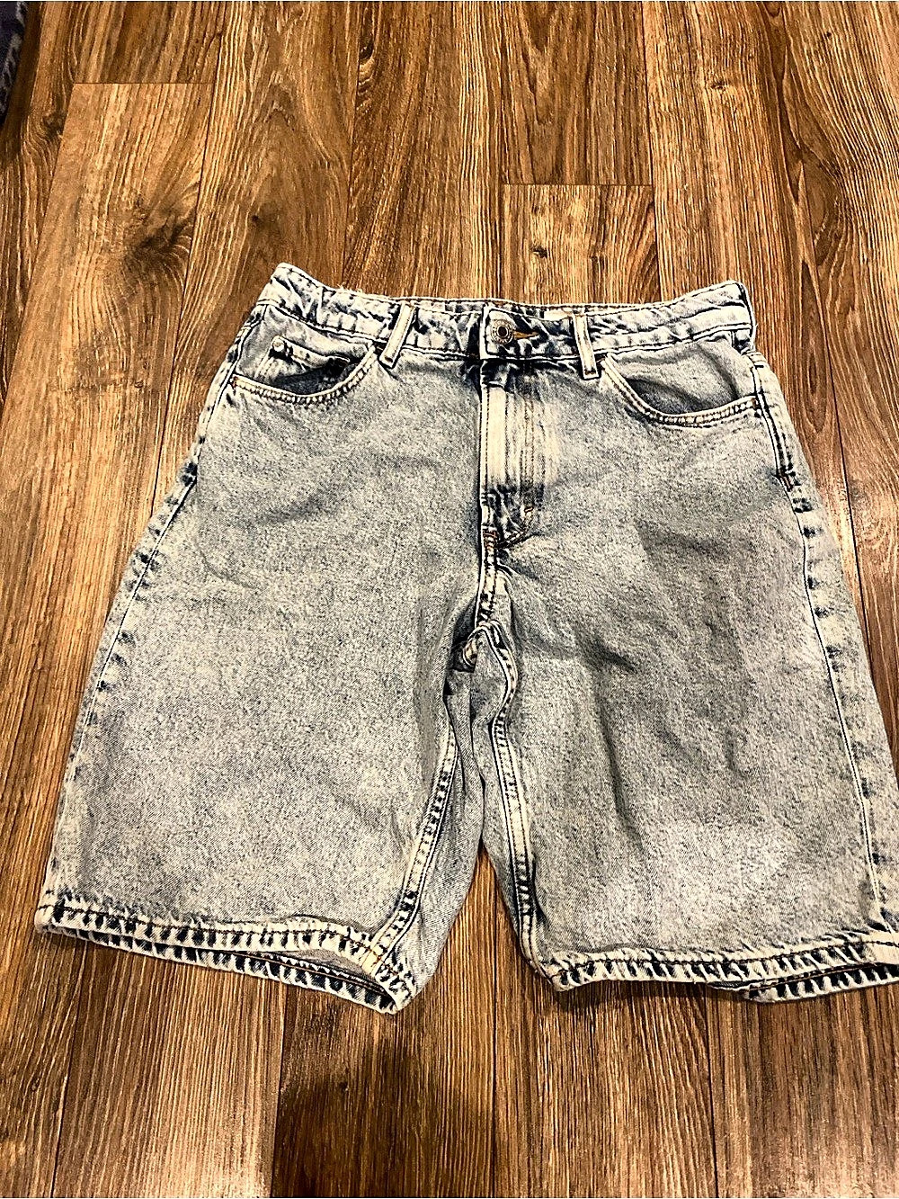 H&M Loose Fit Denim Shorts Blue Waist 14-16